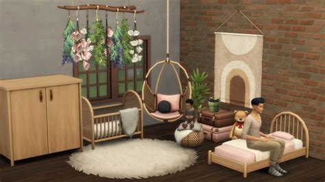 This set began with the hanging chair idea which was proposed by one of my patrons, and it grew into this boho-vibes collection. . Myshunosun sims 4